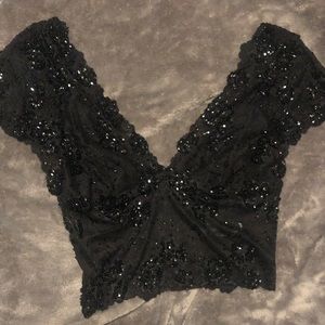 Bebe Beaded Crop Top, Size XS